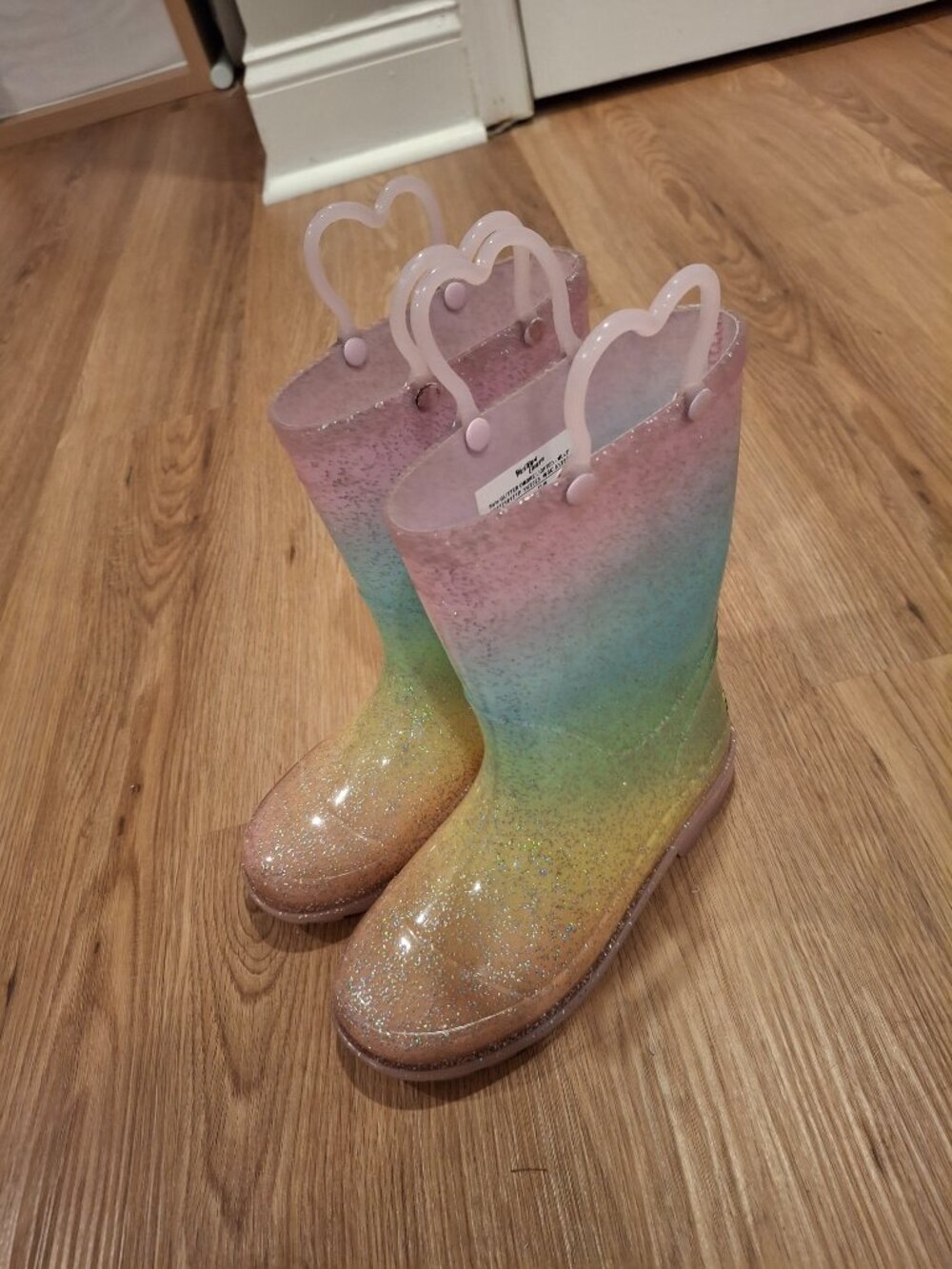 Western Chief Glitter Rainbow Light-Up Rain Boots (Kids Size 12)